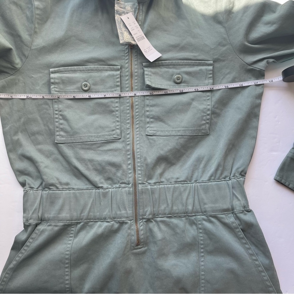 NWT J. Crew Long Sleeve Zip Front Green Chino Dress Size 4 - Picture 5 of 8